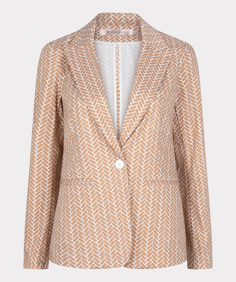 ESQUALO SP23.17000 Blazer stretch block print sand