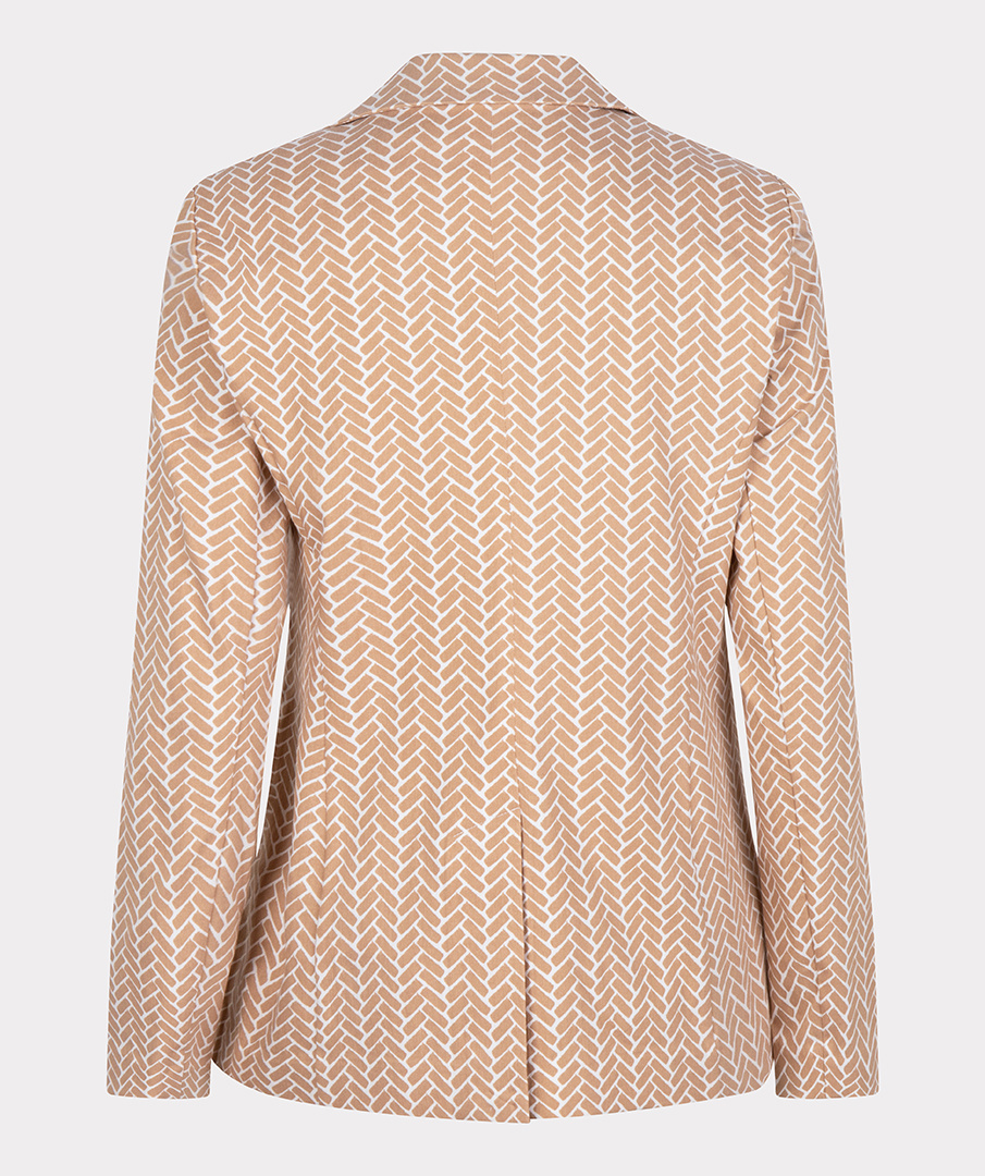 ESQUALO SP23.17000 Blazer stretch block print sand