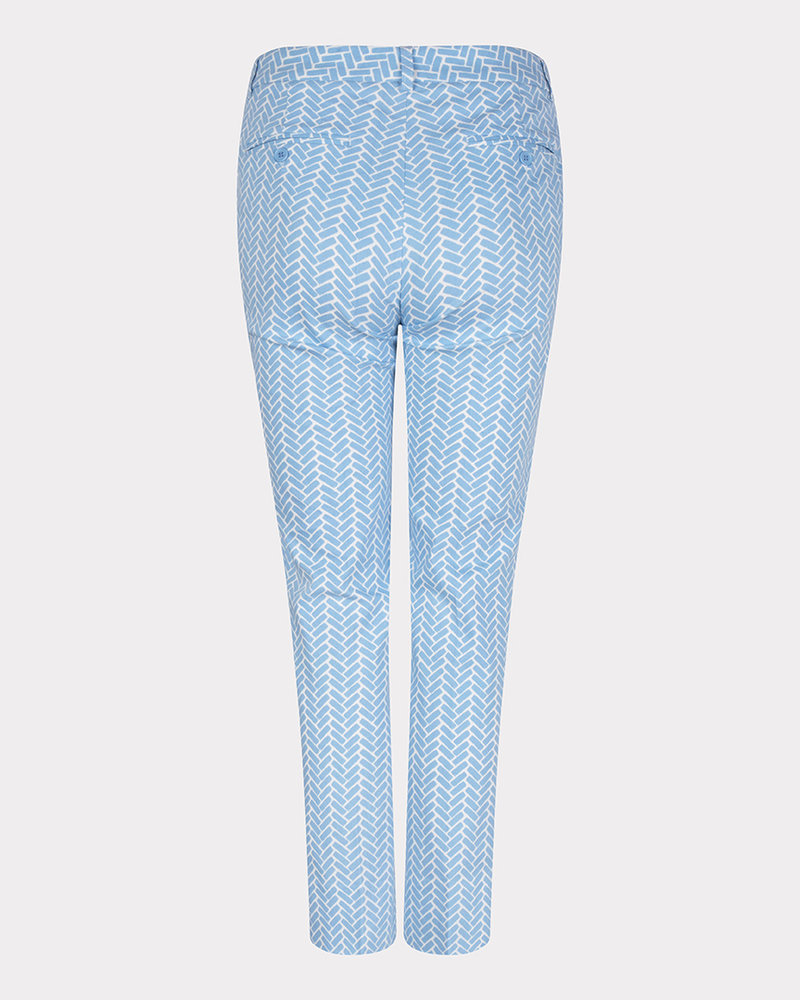ESQUALO SP23.17001 Trousers chino stretch block print blue