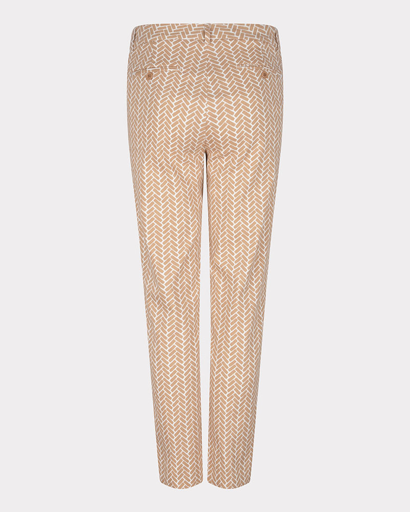 ESQUALO SP23.17001 Trousers chino stretch block print sand