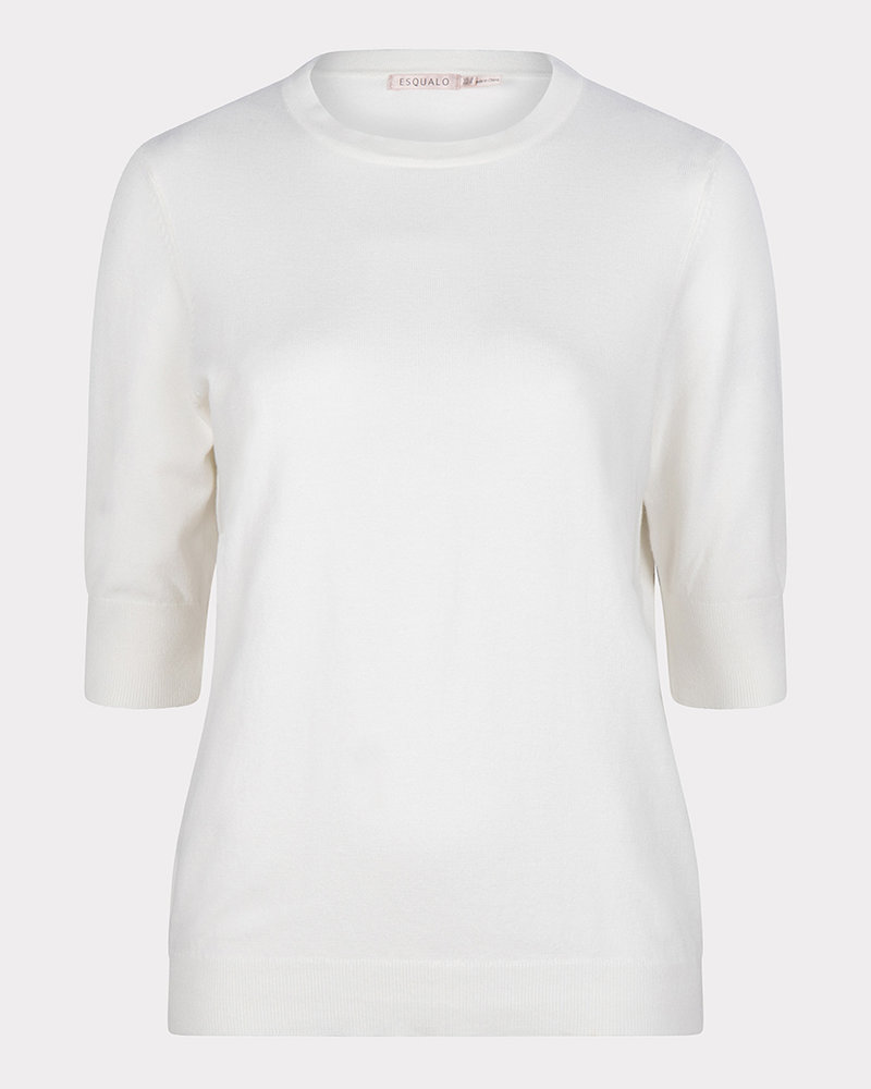 ESQUALO SP23.07007 Sweater basic s/slve off white