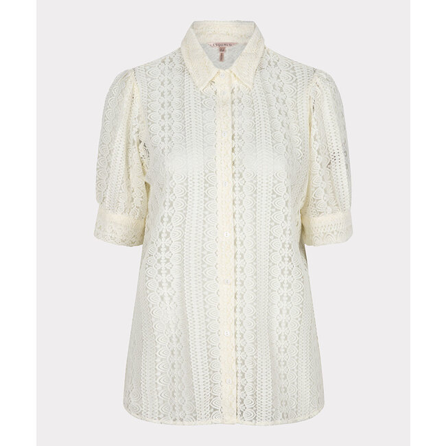 ESQUALO SP23.14040 Blouse lace s/slve off white