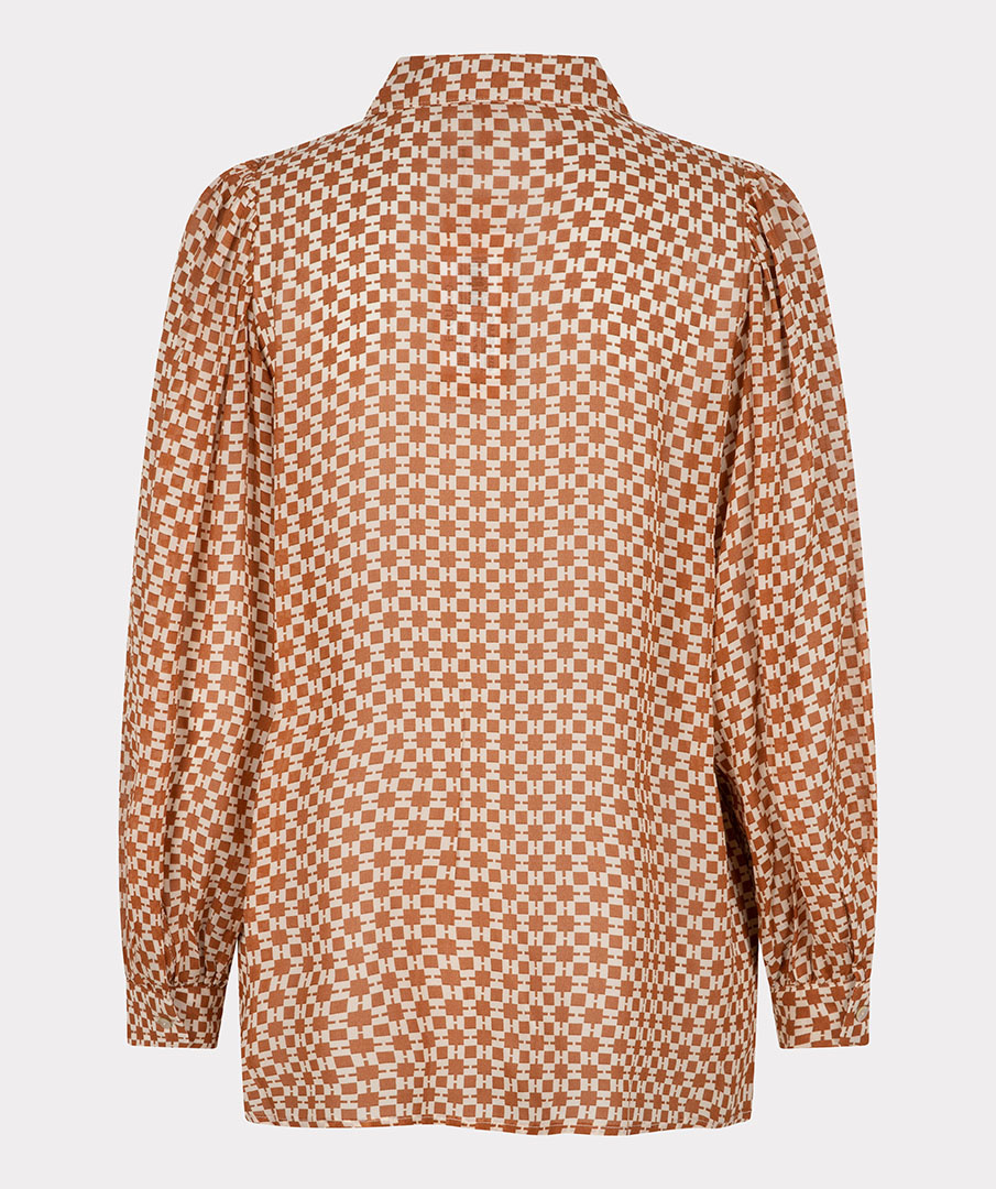 ESQUALO SP23.14024 Blouse puff shoulder graphic print print