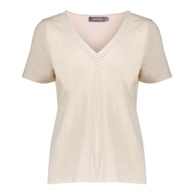 GEISHA 32081-47 T-shirt with fancy knitted tape sand