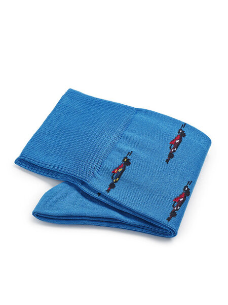 CARLO LANZA Azuurblauwe Italiaanse sportwagen sokken 500-83 | Carlo Lanza