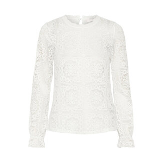 CREAM 10607994 Crtiley lace blouse snow white