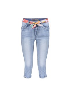 GEISHA 31003-10 Jeans capri + belt stonebleachdenim
