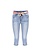 GEISHA 31003-10 Jeans capri + belt stonebleachdenim