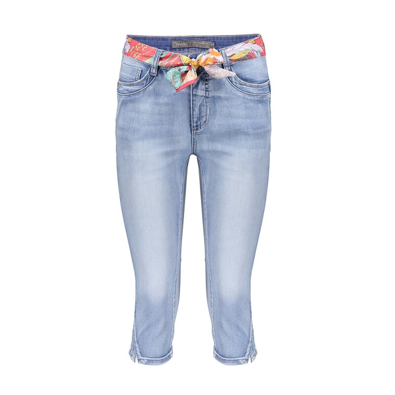 GEISHA 31003 10 Jeans capri belt stonebleachdenim