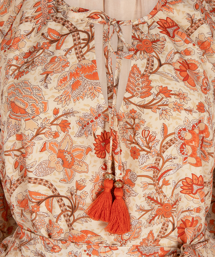 ESQUALO HS23.15206 Dress bohemian touch of sun print