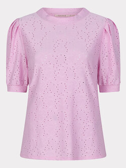 Esqualo HS23.30225 Top gathering embroidery sj violet