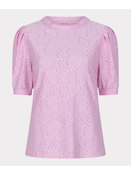 ESQUALO HS23.30225 Top gathering embroidery sj violet