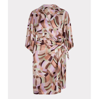 ESQUALO HS23.14209 Dress overlap geometric print print