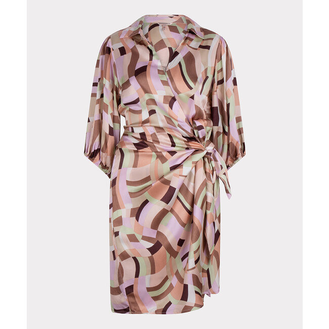 ESQUALO HS23.14209 Dress overlap geometric print print