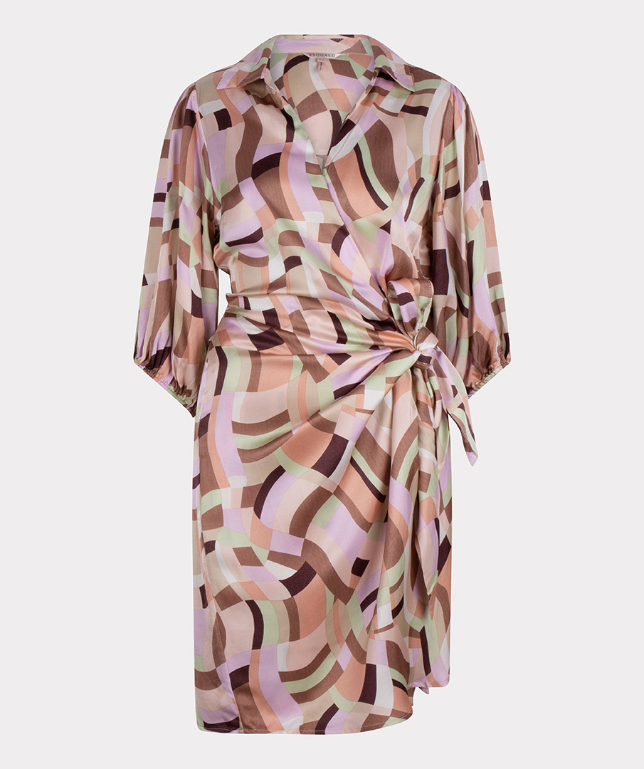 ESQUALO HS23.14209 Dress overlap geometric print print