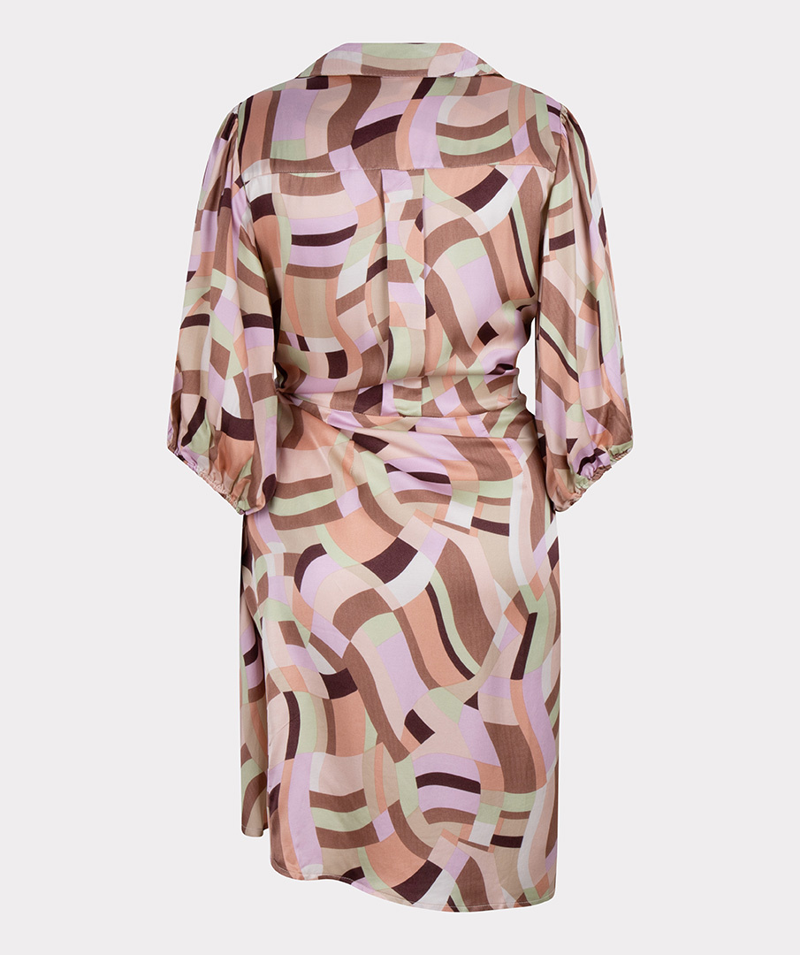 ESQUALO HS23.14209 Dress overlap geometric print print