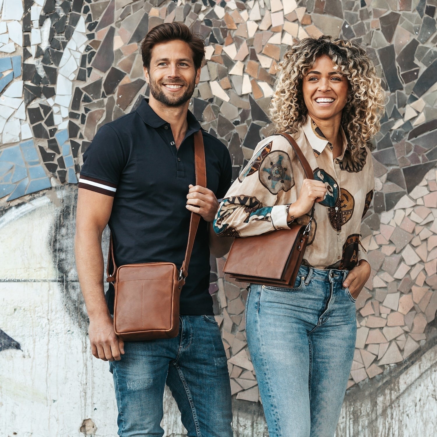 THE CHESTERFIELD BRAND Leren Schoudertas Cognac Troy