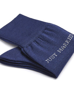 CARLO LANZA Blauwe katoenen herensokken | Just Married