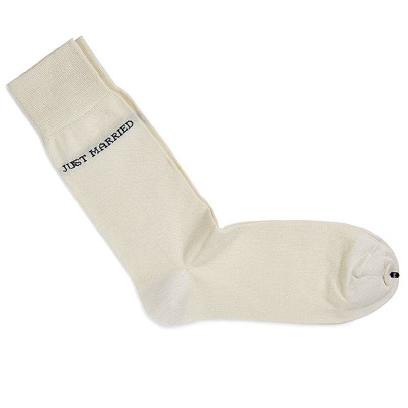 CARLO LANZA Ivoorwitte herensokken | Just Married