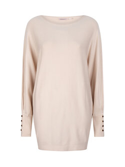 ESQUALO F23.07540 SWEATER BATWING BUTTONED CUFF LIGHT SAND