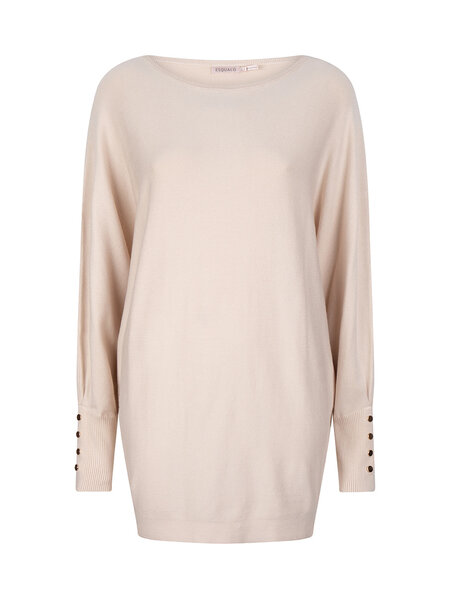 ESQUALO F23.07540 SWEATER BATWING BUTTONED CUFF LIGHT SAND