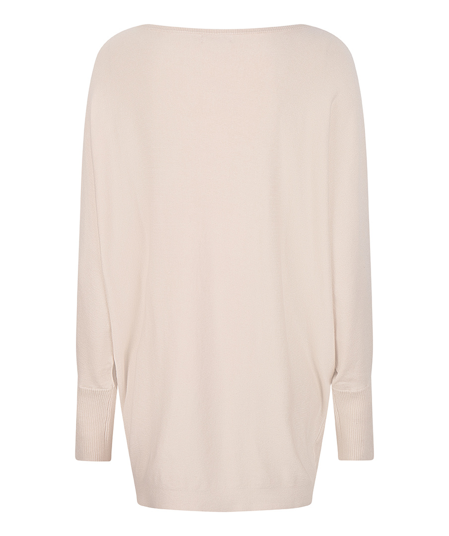 ESQUALO F23.07540 SWEATER BATWING BUTTONED CUFF LIGHT SAND