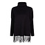 ESQUALO F23.07512 SWEATER COL FRINGES BLACK 000