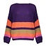 GEISHA 34554-70 Pullover stripes purple/hot coral/camel