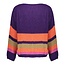 GEISHA 34554-70 Pullover stripes purple/hot coral/camel