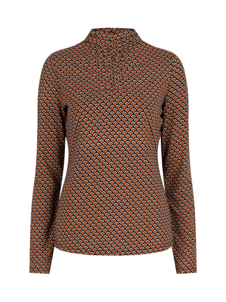 ESQUALO F23.30515 TOP SMOCKED NECKLINE SCALLOPED SJ