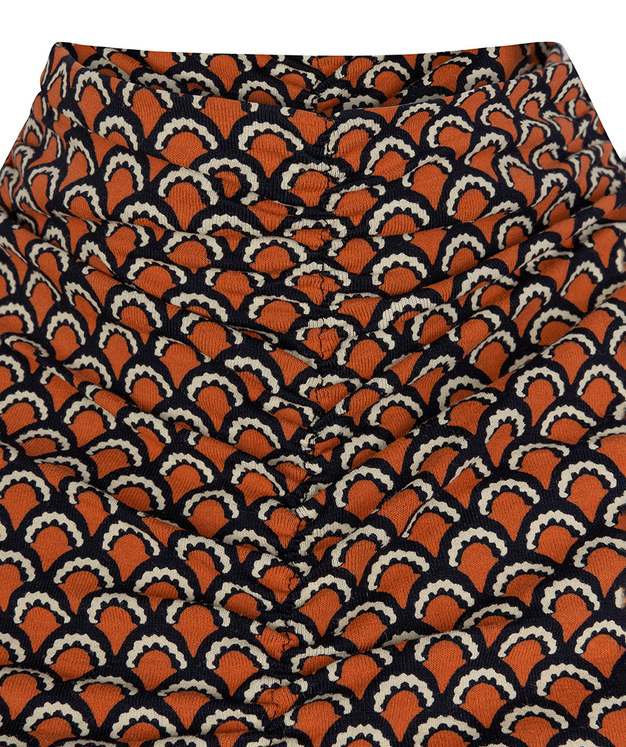 ESQUALO F23.30515 TOP SMOCKED NECKLINE SCALLOPED SJ