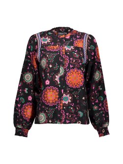 GEISHA 33691-20 Blouse black/burgundy/pink combi