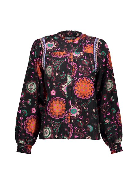 GEISHA 33691-20 Blouse black/burgundy/pink combi