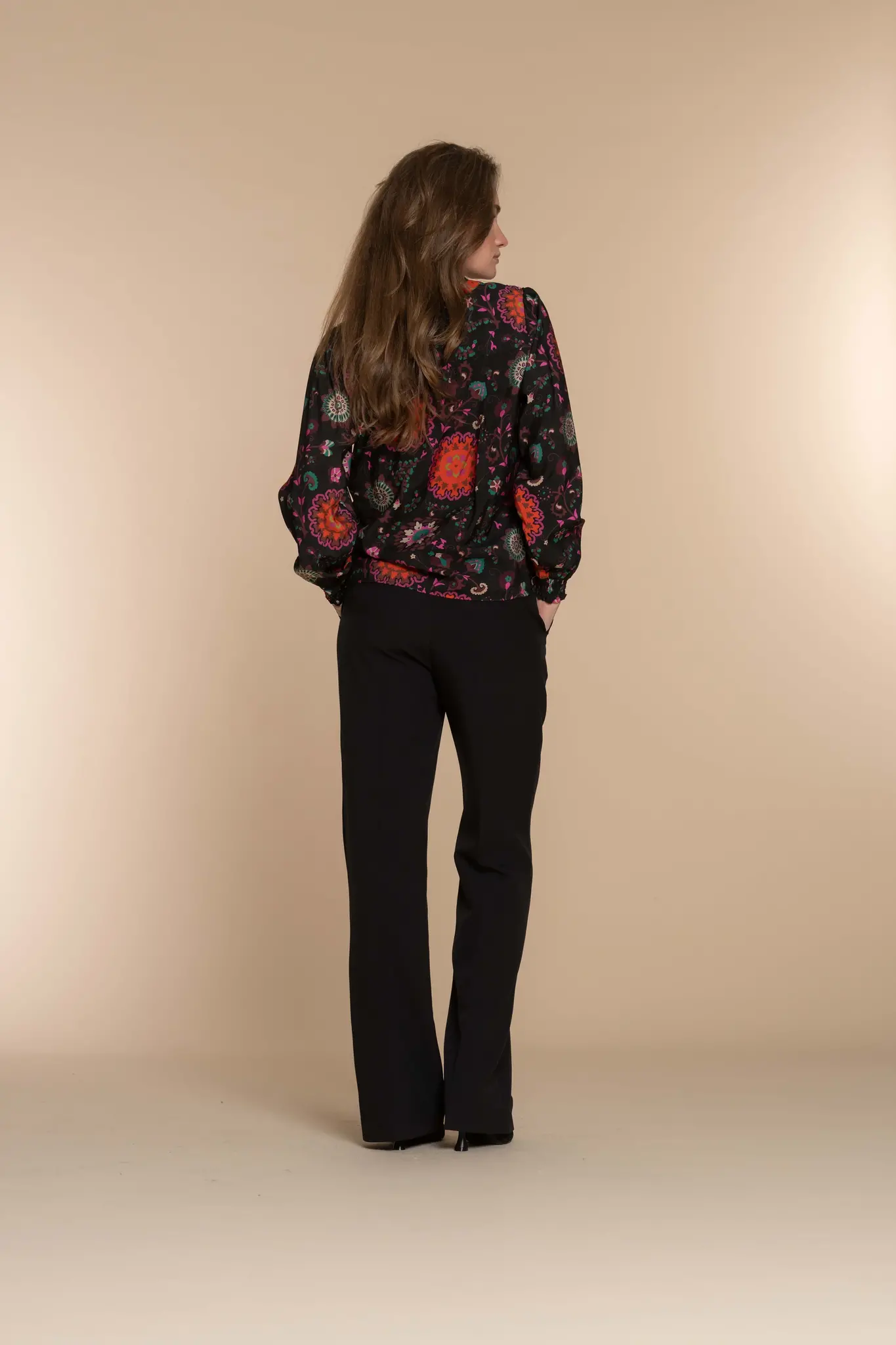 GEISHA 33691-20 Blouse black/burgundy/pink combi