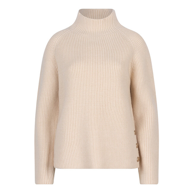 ESQUALO F23.07511 Sweater raglan snap button light sand