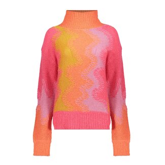 GEISHA 34511-10 Pullover with lurex cyclaam/orange/gold