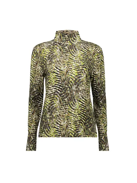 GEISHA TOP WITH COL 32893-60 00560- OLIVE GREEN/LIME/BROWN