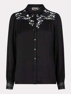 Esqualo W23.14732 Blouse lace jacquard black