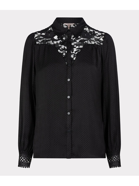 ESQUALO W23.14732 Blouse lace jacquard black