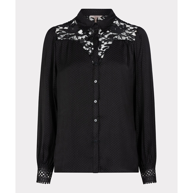 ESQUALO W23.14732 Blouse lace jacquard black