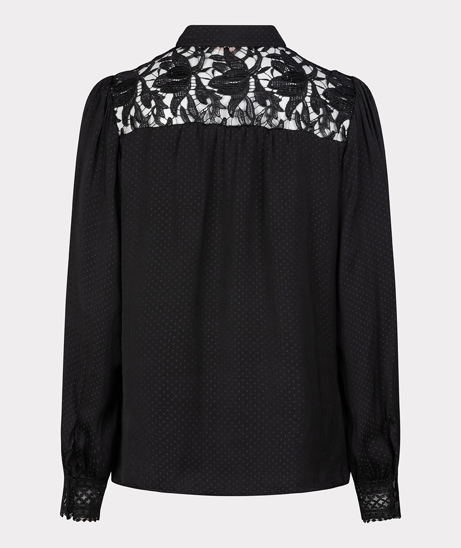 ESQUALO W23.14732 Blouse lace jacquard black