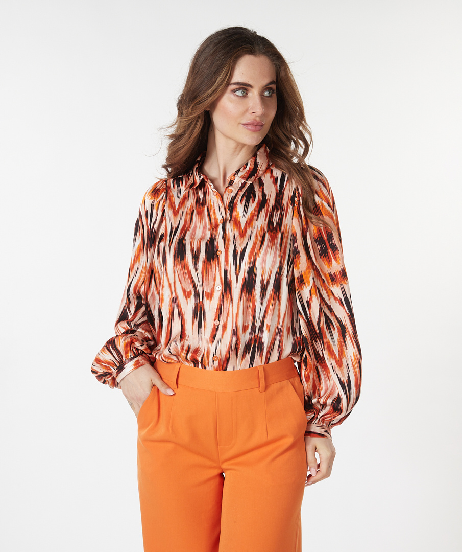 ESQUALO W23.14713 Blouse basic ethnic skins print