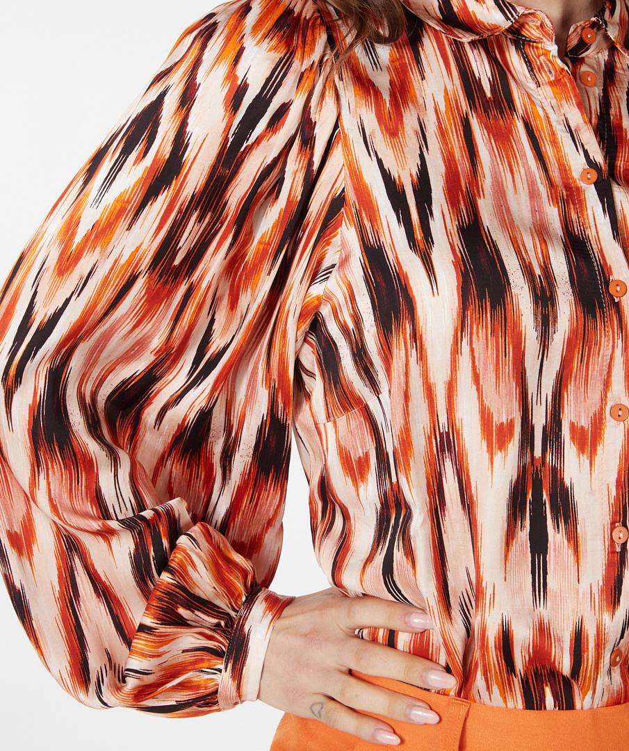 ESQUALO W23.14713 Blouse basic ethnic skins print