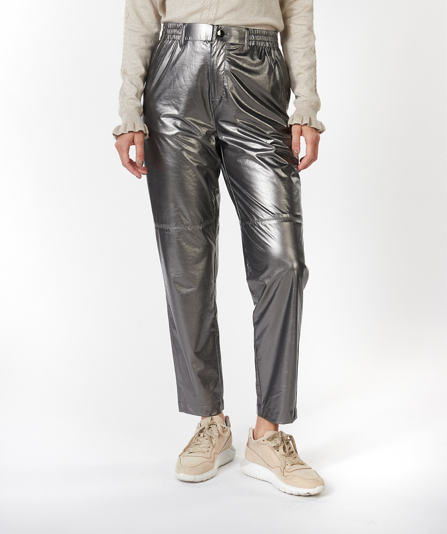 ESQUALO W23.11701 Trousers metallic pu silver