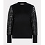 ESQUALO W23.07702 Sweater col lace slve black