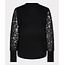 ESQUALO W23.07702 Sweater col lace slve black