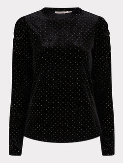 Esqualo W23.05701 Top velvet studs black