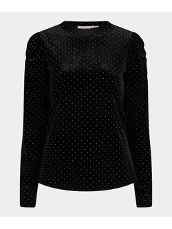 ESQUALO W23.05701 Top velvet studs black