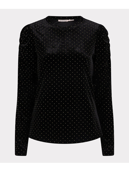 ESQUALO W23.05701 Top velvet studs black