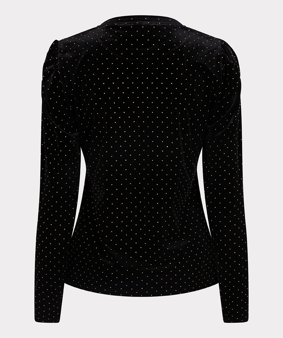 ESQUALO W23.05701 Top velvet studs black